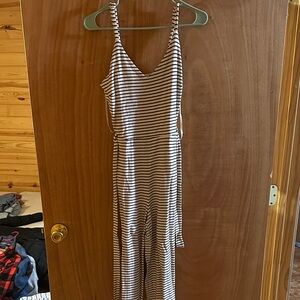 Monteau Black and White Striped Kids One Piece